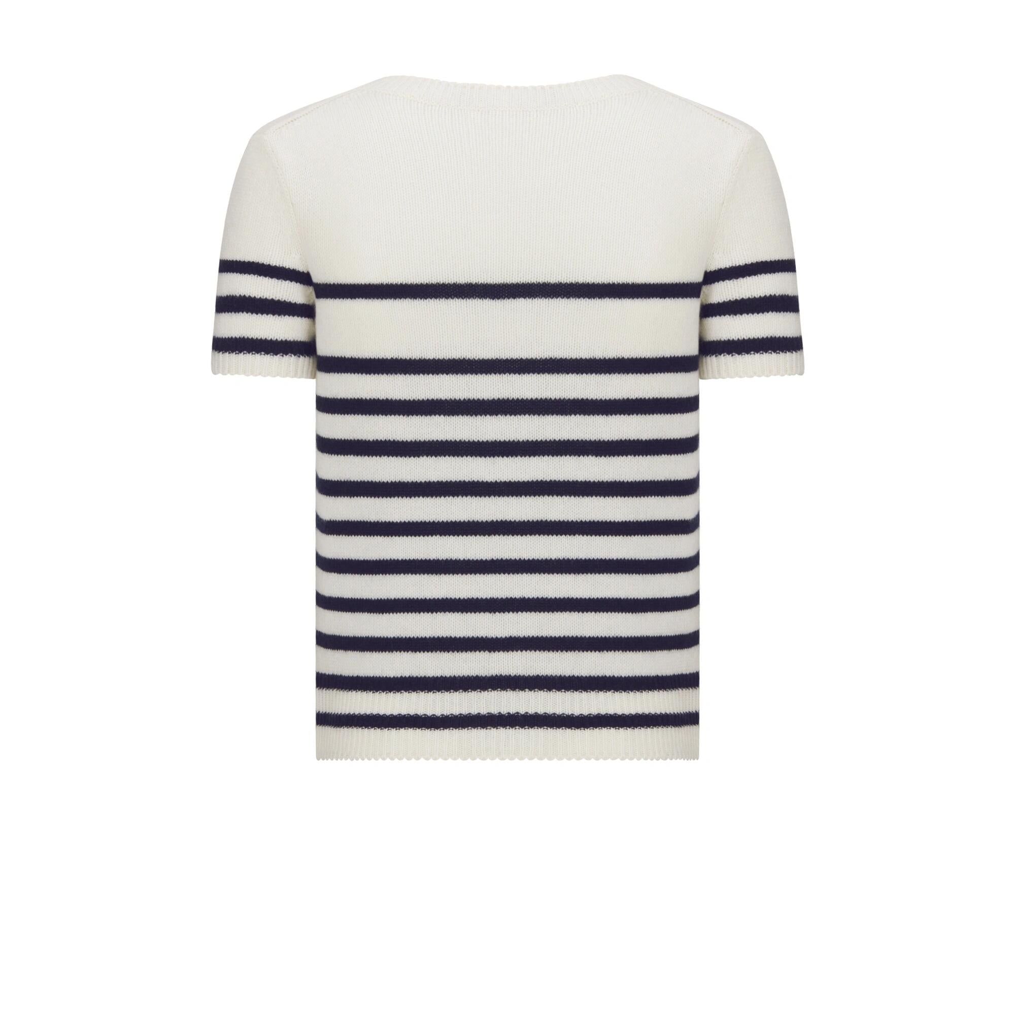 Contrast striped crew neck shirt