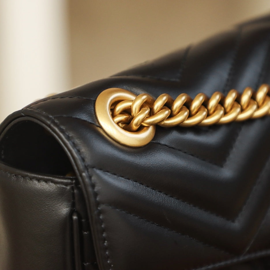 black Small GG Marmont 2.0 Shoulder Bag