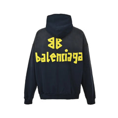 B's Tape Print Hoodie - Black