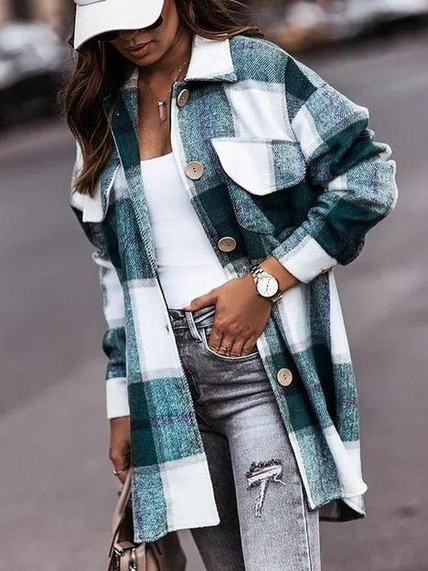 Back in the Days Plaid Cardigan Jacket