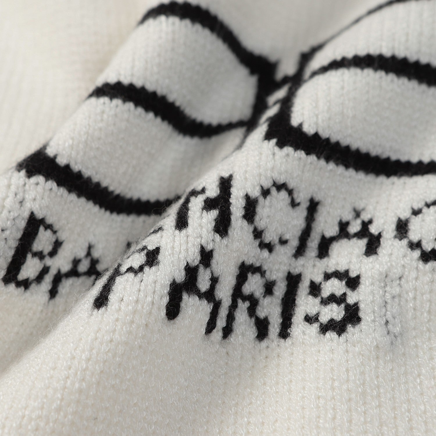 black and white letter sweater