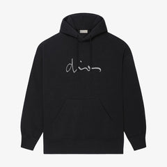 Black logo printed hoodie