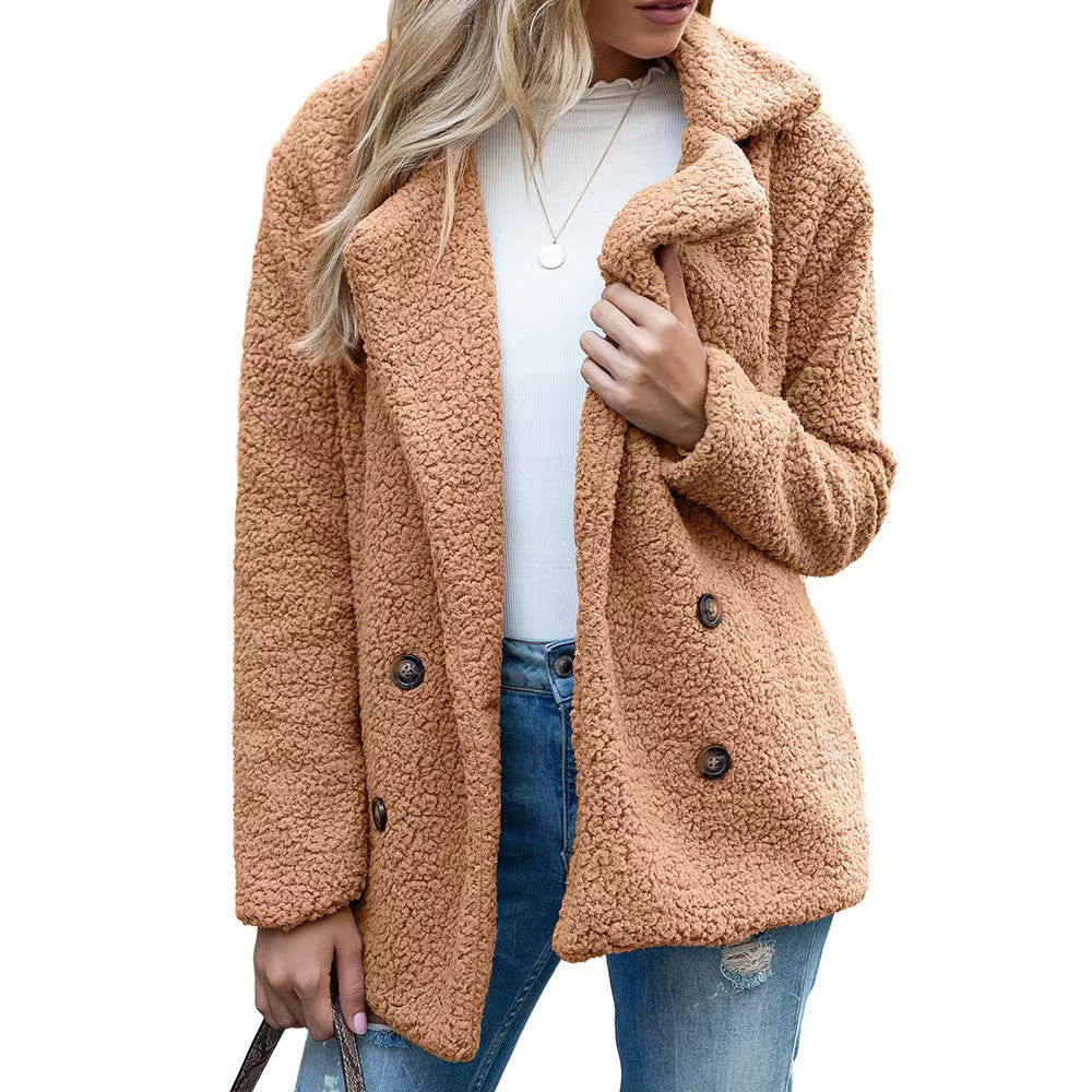 FULL SIZE LAPEL COLLAR SHERPA COAT