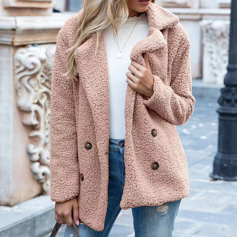 FULL SIZE LAPEL COLLAR SHERPA COAT