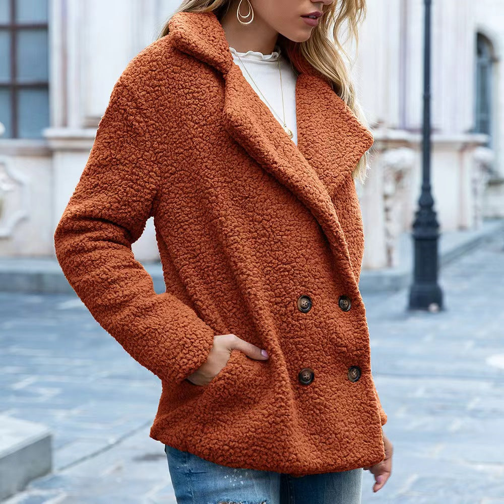 FULL SIZE LAPEL COLLAR SHERPA COAT