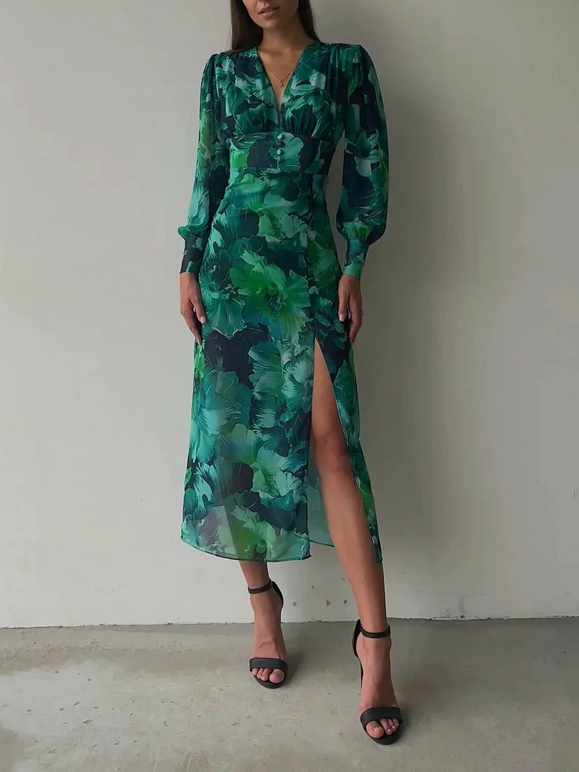 Emerald Long Sleeve Maxi Dress