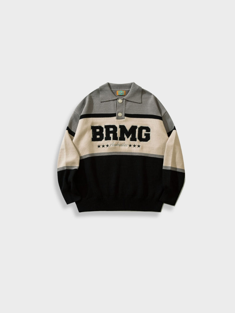 BRMG Striped Longsleeve Polo