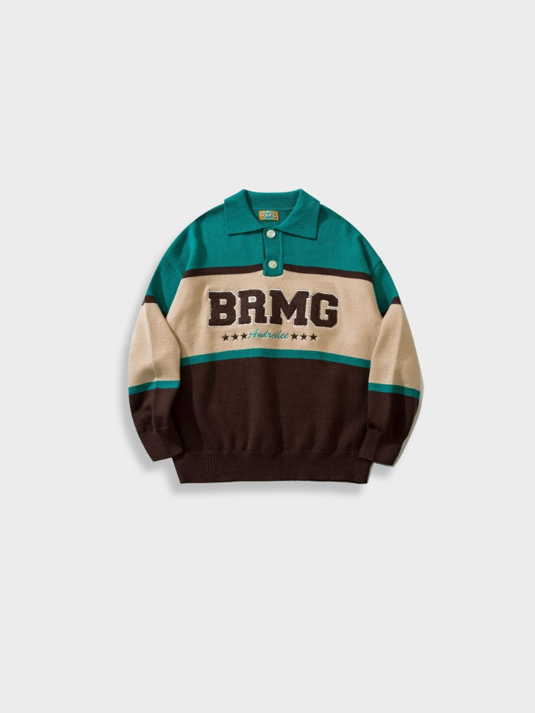 BRMG Striped Longsleeve Polo